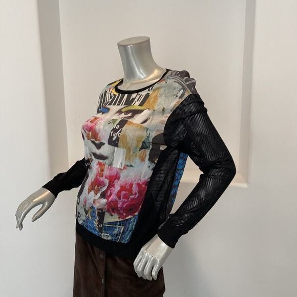 PINKO Print Pattern Top Long Sleeve Size L - Picture 3 of 13